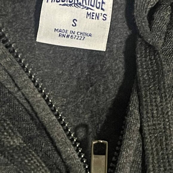 Men's Full-Zip Fleece Hoodie charcoal gray Size S - Picture 6 of 8